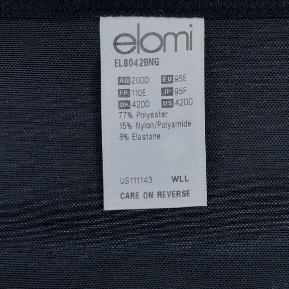 Elomi Energise Sports Bra sz 42DD * Black & Aqua Underwire Like New Convertible - Picture 5 of 5